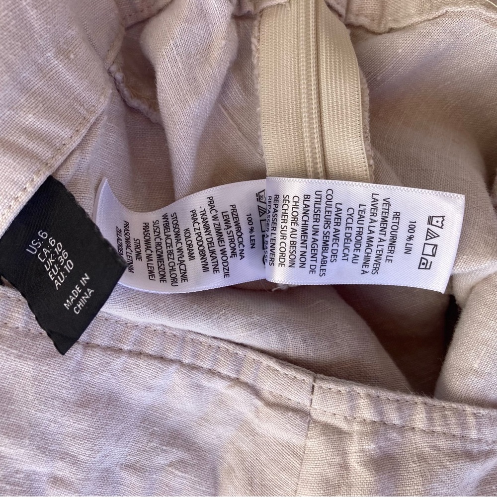 Tahari 100% Linen Lace-Up Maxi Skirt | Size 6 | Neutral Beige - Picture 9 of 16